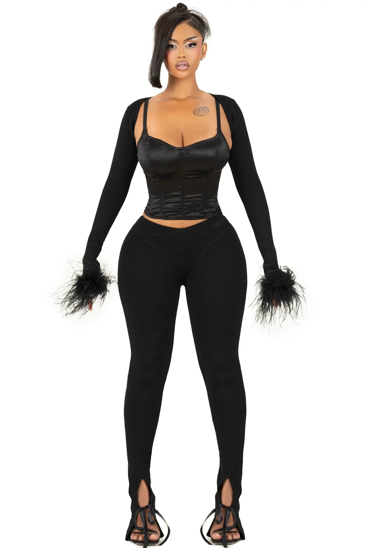 ZAYRE CROPPED FEATHER SLEEVES - Image 5